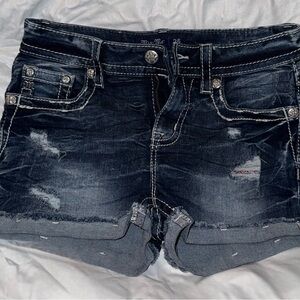 Miss Me Women's Dark Blue Jean Shorts